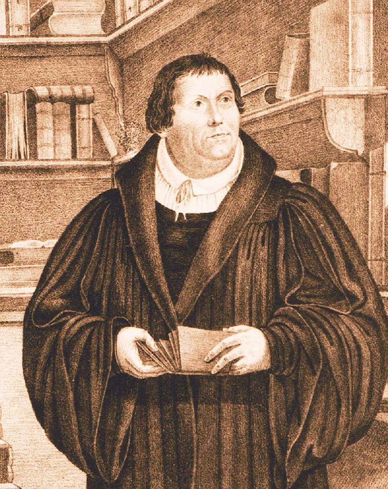 ** FOR USE WITH AP WEEKLY FEATURES **         Martin Luther, leading figure of the 16th-century Reformation and the subject of two new books, is depicted in this segment from an old engraving. (AP Photo/AP Photo Archive)