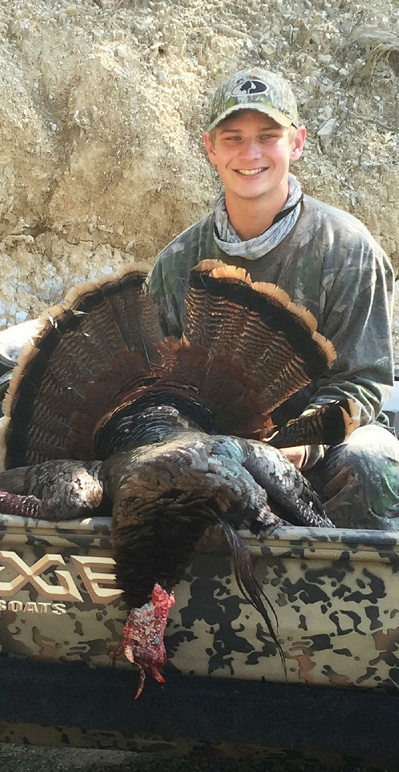 Photos submitted by Hunter Campbell

Killing his first solo gobbler on the last day of the season was memorable enough for Hunter Campbell of Paron, but it was even more remarkable because the bird's 14 3/8-inch beard is the second longest ever taken in Arkansas.
