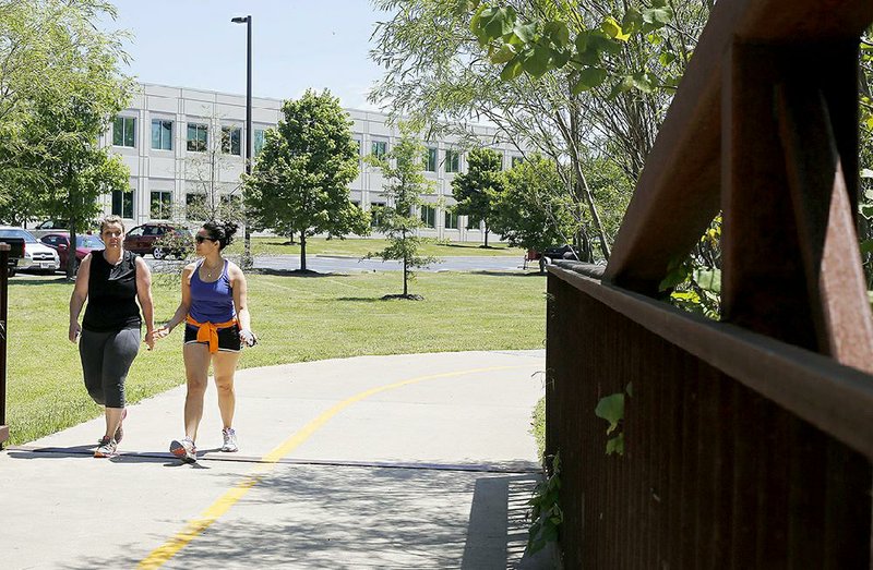 A portion of the Mud Creek Trail runs behind the new Procter & Gamble offices at 1303 E. Joyce Blvd. in Fayetteville. 