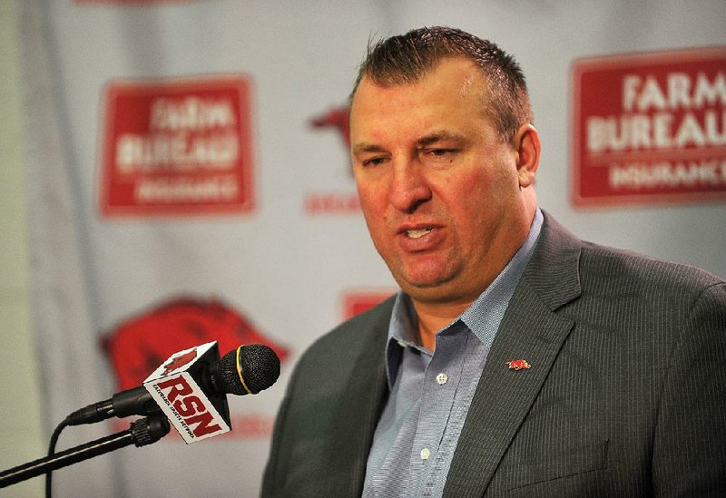 Then-University of Arkansas coach Bret Bielema is shown in this 2015 file photo.