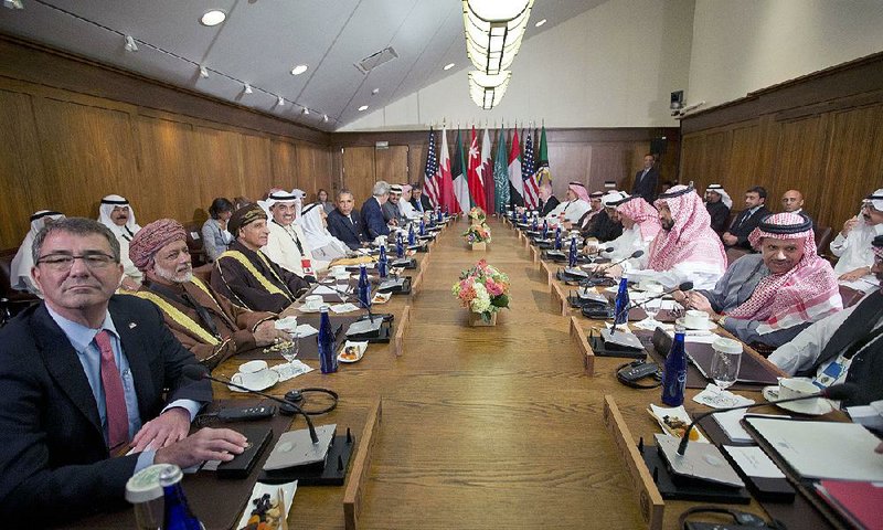 President Barack Obama (center left) is seeking to reassure Persian Gulf leaders that U.S. overtures to Iran will not come at the expense of commitments to their security. 