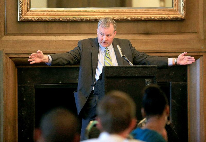 Lt. Gov. Tim Griffin speaks Thursday during an education policy conference in Little Rock. Griffin is leading a task force that will make recommendations about the Common Core standards. 