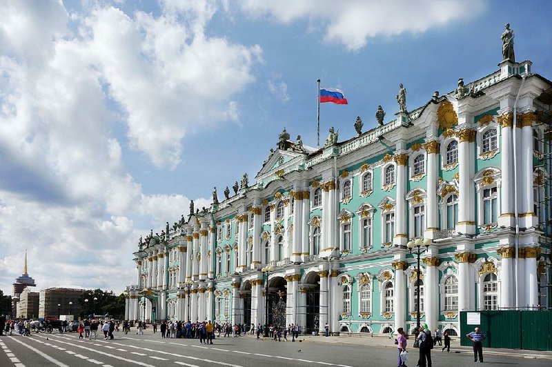 St. Petersburg’s enormous Winter Palace, once the home of the czars, is now the site of the Hermitage Museum.