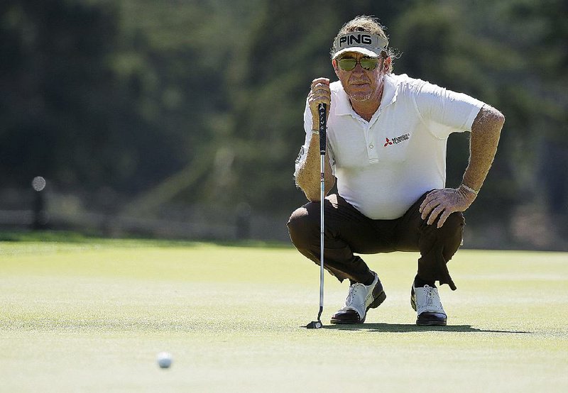 Miguel Angel Jimenez hit his record-tying ninth European Tour hole-in-one Friday, which he celebrated like legends on and off the golf course.