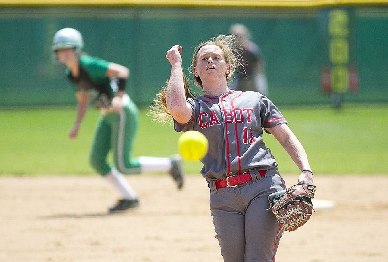 Cabot pitcher Kaitlyn Felder pitched a two-hit shutout to lead the Lady Panthers to a 4-0 victory over Van Buren on Saturday at Veterans Park in Rogers. Felder, who struck out nine batters, gave up both hits in the fifth inning.