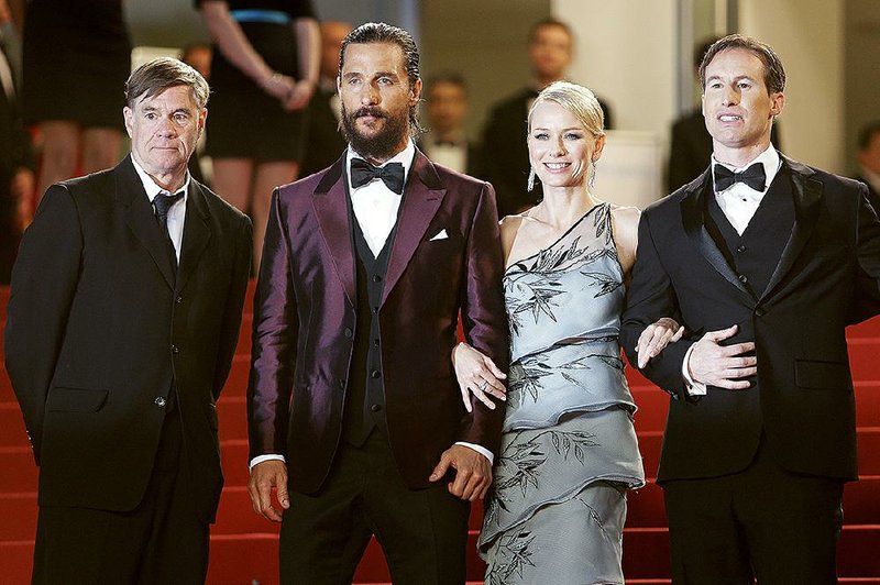 From left, director Gus Van Sant, actors Matthew McConaughey, Naomi Watts and screenwriter Chris Sparling pose for photographers upon arrival for the screening of the film The Sea of Trees at the 68th international film festival, Cannes, southern France, Saturday, May 16, 2015.