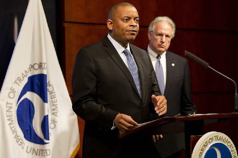 Transportation Secretary Anthony Foxx (left), accompanied by National Highway Traffic Safety Administration head Mark Rosekind, said about the Takata air-bag inflator recall Tuesday: “Lives are at stake. It’s our job to protect them, and that is why we are doing what we are doing today.”