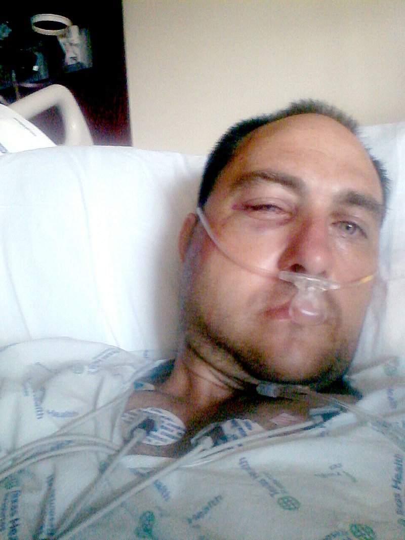 Photo submitted Rex Robrahn took this selfie from his hospital bed in Plano, Texas, on Monday.