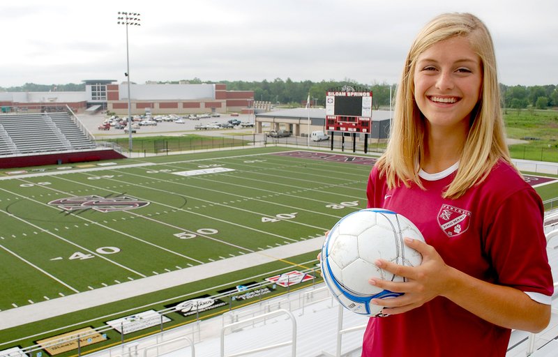 Graham Thomas/Herald-Leader Siloam Springs senior defender Annika Bos will be playing in her third state soccer championship game for the Lady Panthers. Bos has signed to continue her soccer career with John Brown University.