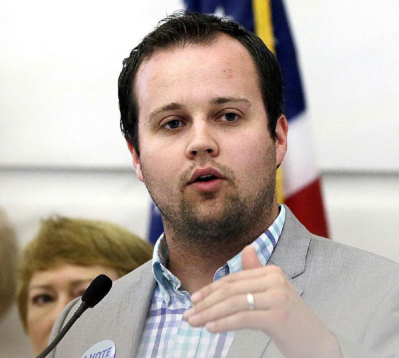 Josh Duggar, executive director of FRC Action, speaks in favor the Pain-Capable Unborn Child Protection Act at the Arkansas state Capitol in Little Rock, Ark., Friday, Aug. 29, 2014.