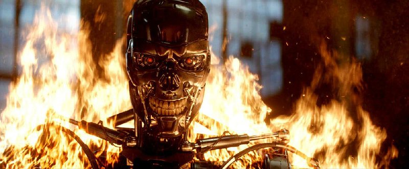 A Series T-800 robot revs up the action in Terminator Genisys.