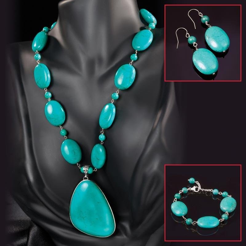 Like many other pieces of jewelry offered at Stauer.com, the Azteca imitation turquoise jewelry set comes with a fringe benefit: an online history vignette.