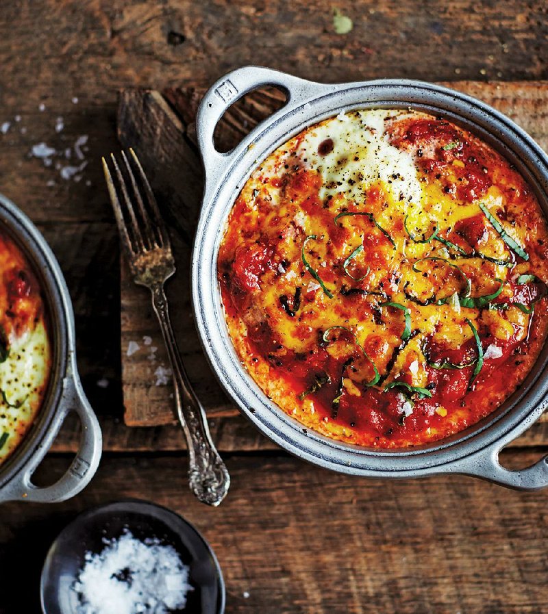 Baked Eggs With Cheesy Polenta 