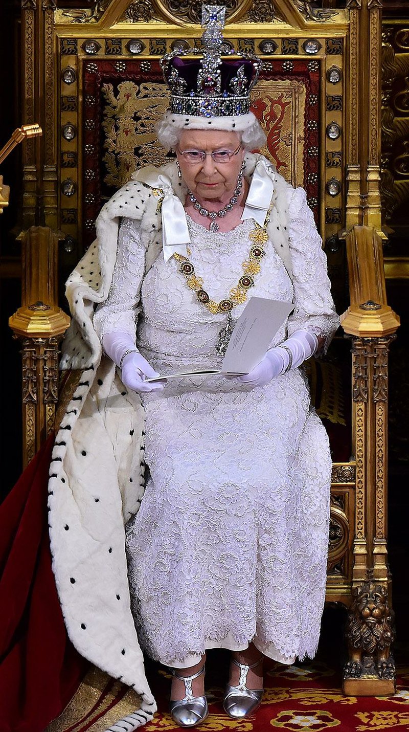 Queen Elizabeth II delivers the Queen’s Speech on Wednesday from her throne in the House of Lords at Westminster Palace in London. 