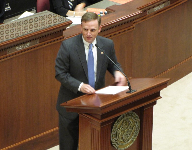 Rep. Matthew J. Shepherd, R-El Dorado, presents House Bill 1003 Wednesday.