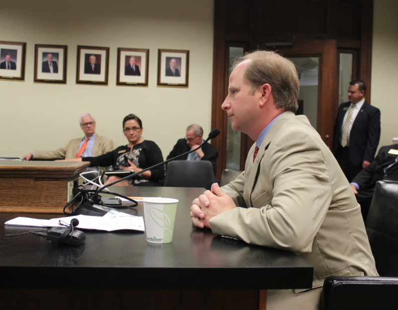 Rep. Andy Davis, R-Little Rock, speaks to the House Committee on State and Governmental Affairs Thursday.