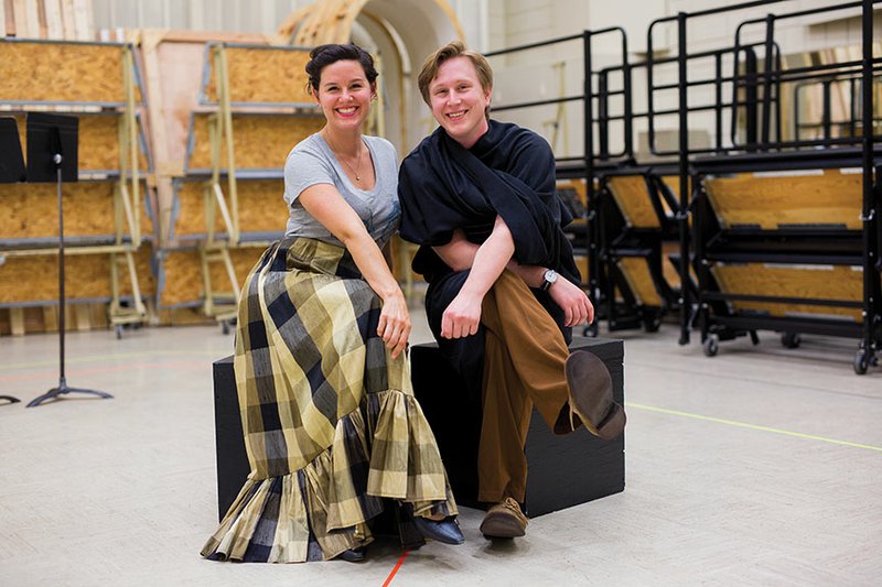 The Arkansas Shakespeare Theatre will present its 2015 season Thursday through June 28 at various venues throughout Arkansas. University of Central Arkansas graduates Courtney Bennett of Little Rock, left, and Matt Duncan of Bentonville pose for a photo after rehearsing for As You Like It, which will be presented later in June at the Donald W. Reynolds Performance Hall at UCA.