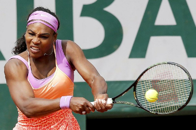 Serena Williams overcame a sore elbow to defeat Anna-Lena Friedsam 5-7, 6-3, 6-3 on Thursday at the French Open. 
