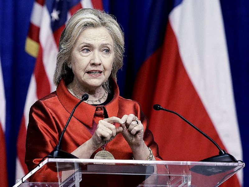 Democratic presidential candidate Hillary Rodham Clinton speaks Thursday at Texas Southern University in Houston.
