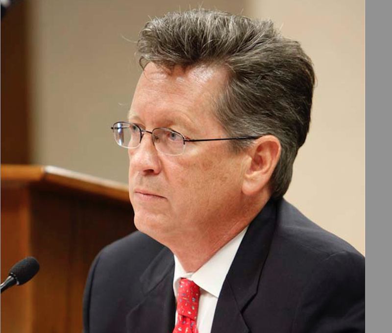 Entergy Arkansas' Hugh McDonald during a Public Service Commission hearing in Little Rock in 2010.