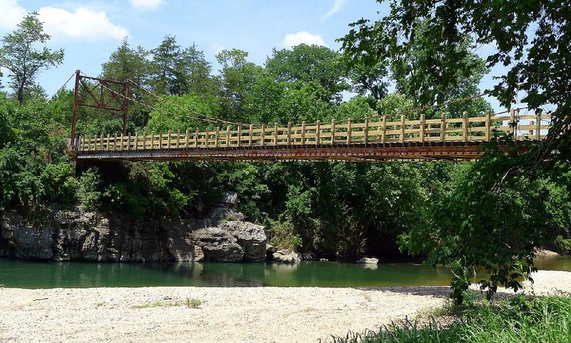 The Sylamore Creek Swinging Bridge in Stone County has been rehabilitated and reopened for vehicle traffic with help from an Arkansas Historic Preservation Program grant. 