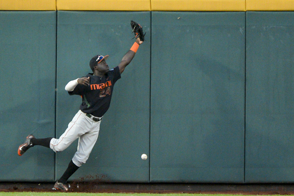 June 17, 2015: Florida Peter Alonso #20 celebrates with Harrison