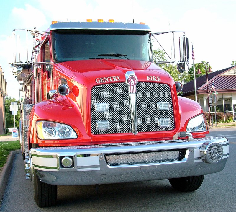 Photo by Randy Moll Gentry Fire Department received a 2015 combination tanker and pumper from Benton County. Two of the department&#8217;s older trucks were replaced by the new truck, which holds 3,000 gallons of water and costed the county $230,000 plus another $45,000 to $50,000 in equipment.