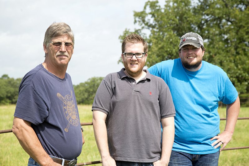 Ricky Ingram, from left, Philip Ives and Jake Holder work at the Arkansas Sheriffs’ Youth Ranch in Batesville. All three said they try to be positive male role models for the children at the ranch, many of whom come from dysfunctional home situations.