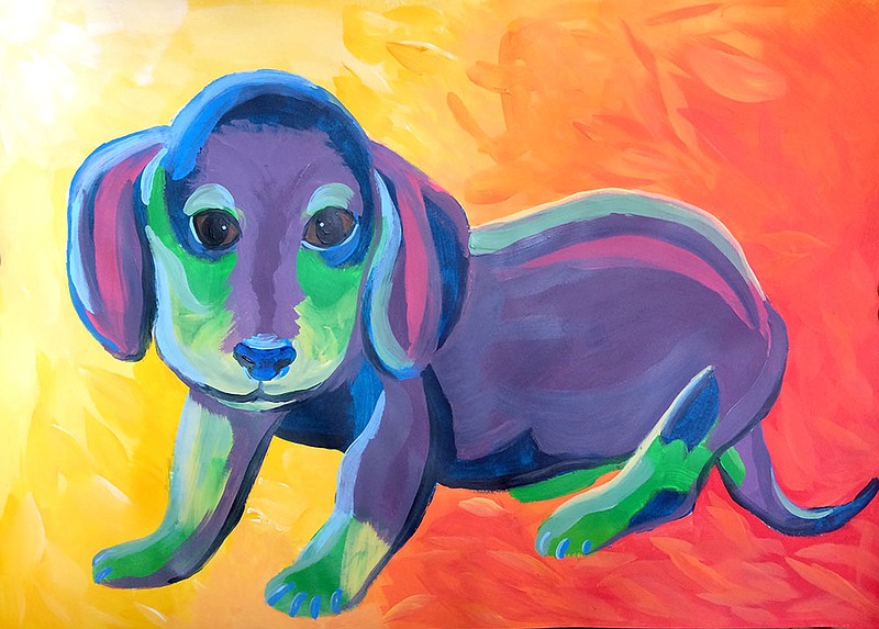 Britani Williams, a fifth-grader at Springhill Elementary School in Bryant, won an honorable mention award with A Colorful Dog.