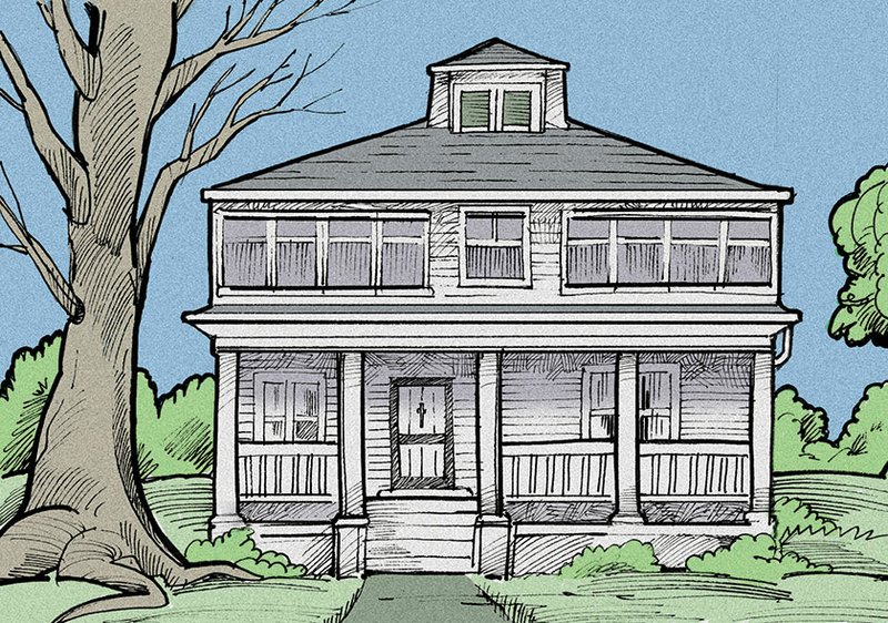Arkansas Democrat-Gazette old house illustration.