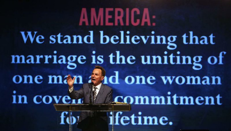 The Rev. Ronnie Floyd, president of the Southern Baptist Convention, exhorted members to stand united against same-sex marriage during the denomination’s annual meeting this week in Columbus, Ohio. Floyd is senior pastor of the multi-campus Cross Church in Northwest Arkansas. 