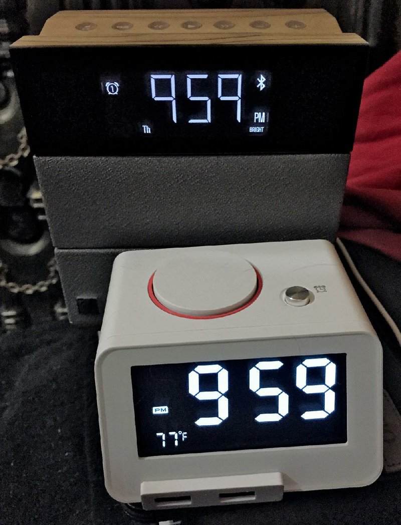 The Soundfreaq Sound Rise (top) and Homtime C1Pro (below) Bluetooth-enabled alarm clocks offer alternatives to the standard buzzing or monotone alarm.
