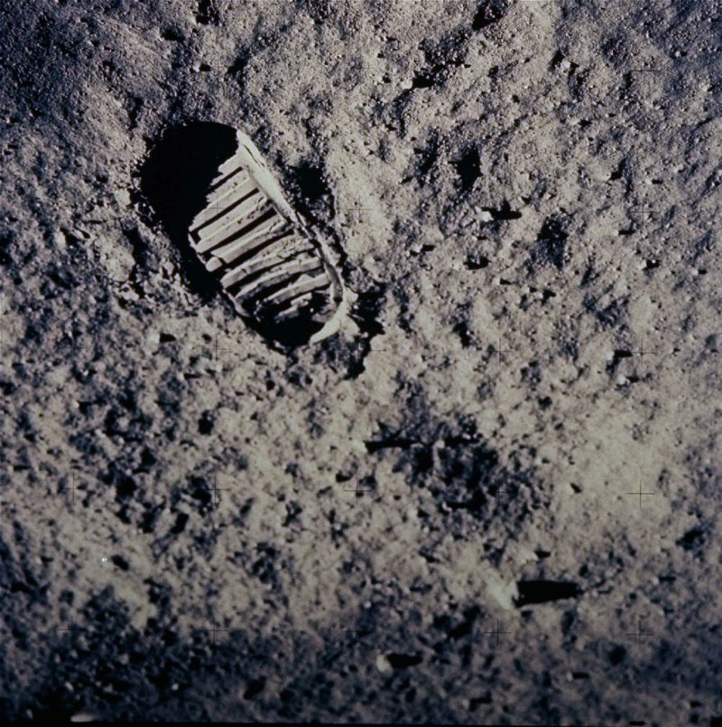 This footprint by an astronaut recorded on the Apollo 11 moon mission is slowly fading away under a wispy cloud of moon dust, scientists say. Apollo 11 crewmen Neil Armstrong and Buzz Aldrin became the first humans to walk on the moon July 20, 1969. 