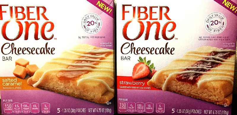 Two types of Fiber One cheesecake are shown.