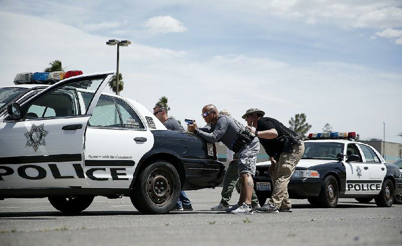Las Vegas police officers take part in a training exercise last month. 