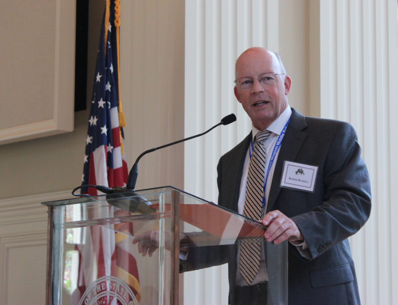 Little Rock School District Superintendent Baker Kurrus speaks Tuesday, June 23, 2015, to the Political Animals Club.