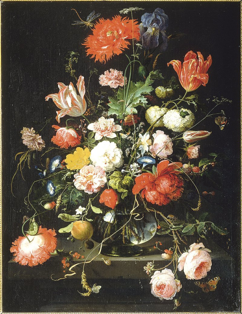 Abraham Mignon’s “Flowers in a Crystal Vase on a Stone Pedestal, with a Dragonfly” is one of the highlights of the “Simple Pleasures of Still Life” exhibit. The oil-on-canvas was provided by the Louvre in Paris and can be viewed at Crystal Bridges until Sept. 14.