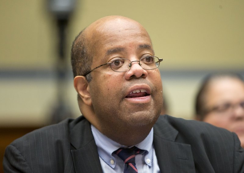 Treasury Inspector General J. Russell George testifies on Capitol Hill in Washington, Thursday, June 25, 2015, before the House Committee on Oversight and Government Reforms hearing on the IRS. Investigators are blaming mistakes by IRS employees, not a criminal conspiracy, for the loss of thousands of emails related to the tax agency's tea party scandal. 