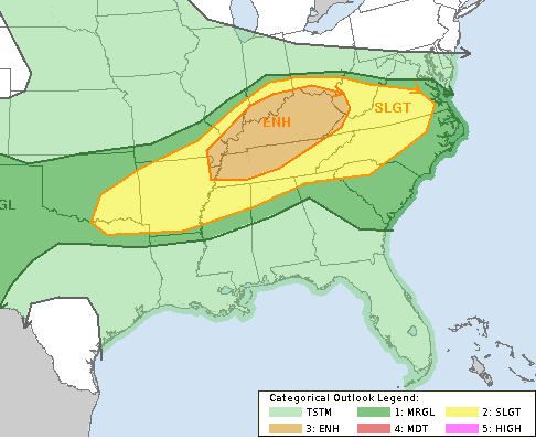 Most of Arkansas is under a slight risk for severe weather Friday.