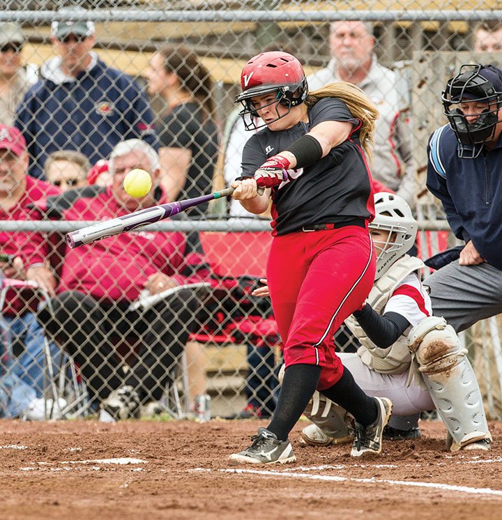 Vilonia’s Buggy Lyons, show here batting during a 2014 game, is the 2015 River Valley & Ozark Edition Softball Player of the Year after leading the Lady Eagles to the Class 5A State Championship. 