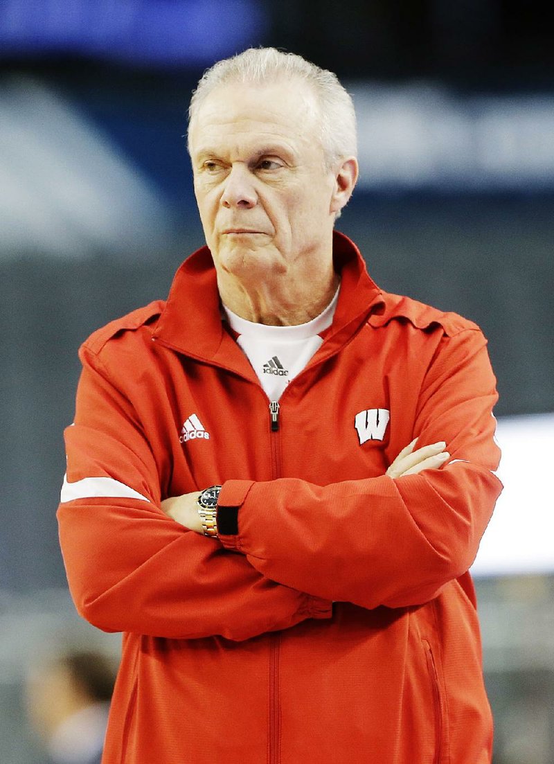 Wisconsin head coach Bo Ryan watches his team during practice in this April 2014 file photo.