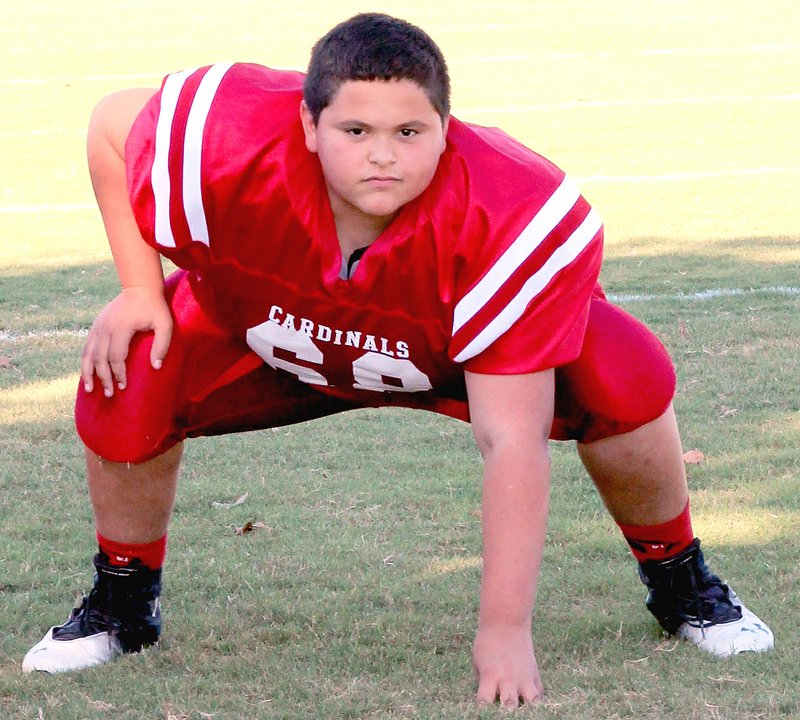 Courtesy photo Nykolaus Comer, who will be entering seventh grade at Randall G. Lynch Middle School this fall, is attending a week-long USA football training camp this week at Canton, Ohio.