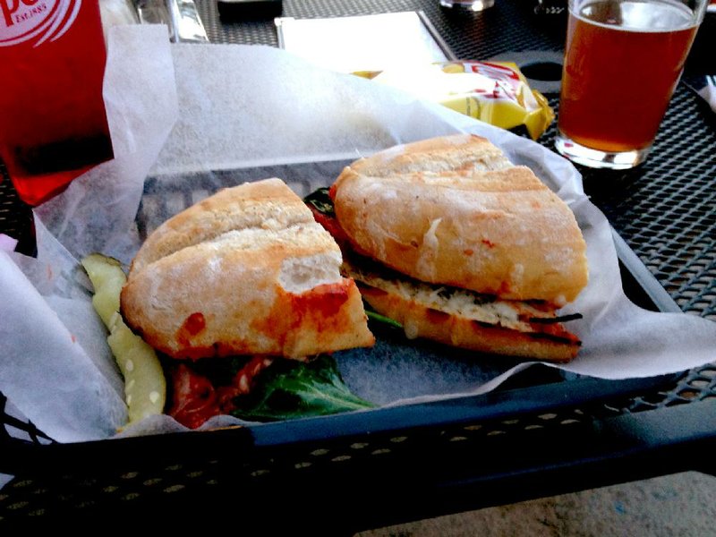 Meatball Sammie is served at Damgoode Pies River Market in Little Rock. 