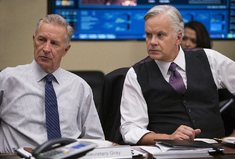 Geoff Pierson (left) and Tim Robbins star in The Brink. The political comedy series airs on HBO.
