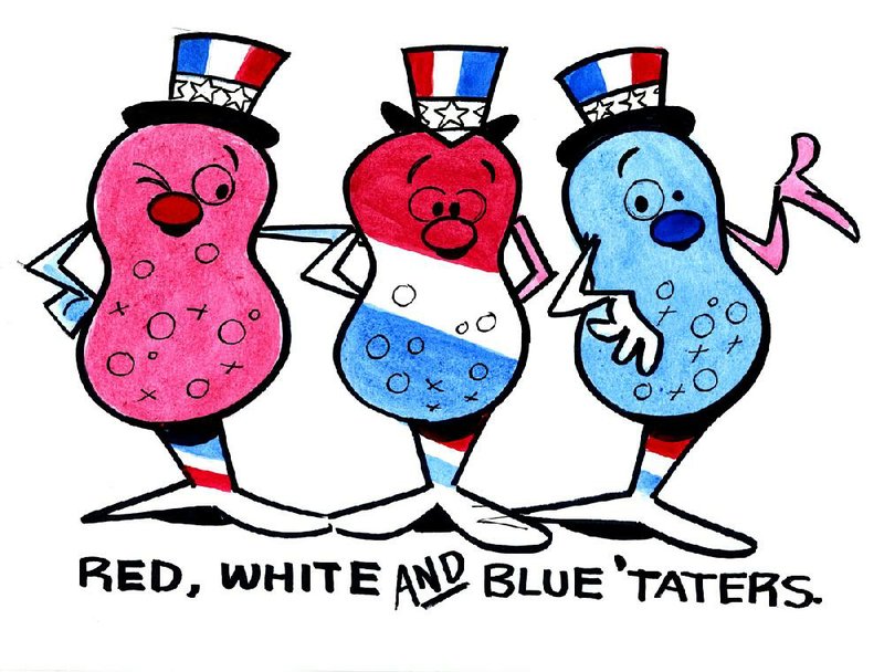 Arkansas Democrat-Gazette Red, White and Blue Taters illustration.