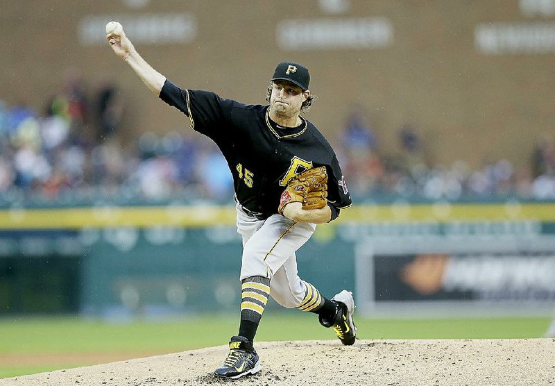 Pittsburgh Pirates starting pitcher Gerrit Cole throws during the first inning of a baseball game against the Detroit Tigers, Tuesday, June 30, 2015, in Detroit. 