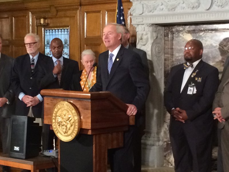 Gov. Asa Hutchinson on Tuesday, July 7, 2015, announced plans for the “Governor’s Restore Hope Summit: A Call to Action for Faith Leaders on Foster Care and Prison Re-entry," set for next month. 