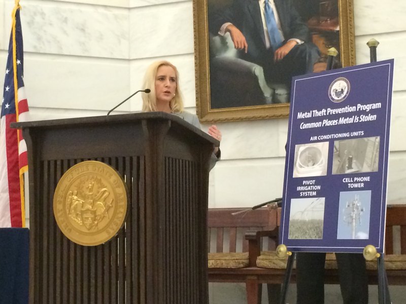 Arkansas Attorney General Leslie Rutledge on Thursday, July 9, 2015, announced her plans for a program to combat metal theft across the state. 