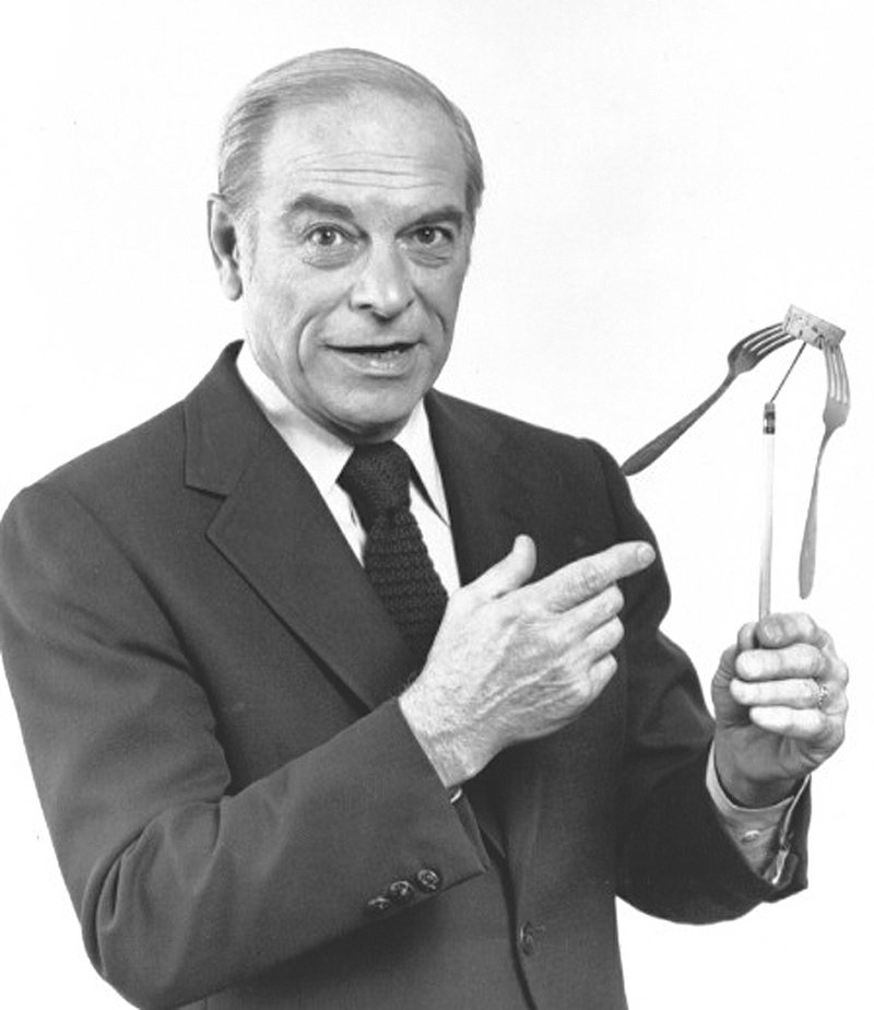 Television pioneer Don Herbert, better known as Mr. Wizard, performed science demonstrations with household objects such as these forks.