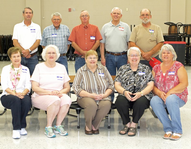 Alumni from the Pea Ridge High School graduating class of 1965 included, from left: Janice Smith Reddell, Burline Reddell, Millie Reed Webb, Bruce Bowen, Sherry Winchester Blaylock, Jimmy Weston, David Webb, Jane McKinney Cooley, J.C. Beaver and Jeannette Nichols VanLaningham. Also present Saturday, but not available for the picture were Larry Price, Beverly Webb and Gary David. The class&#8217;s Friday reunion also included Larry Laramore and James Jennings.